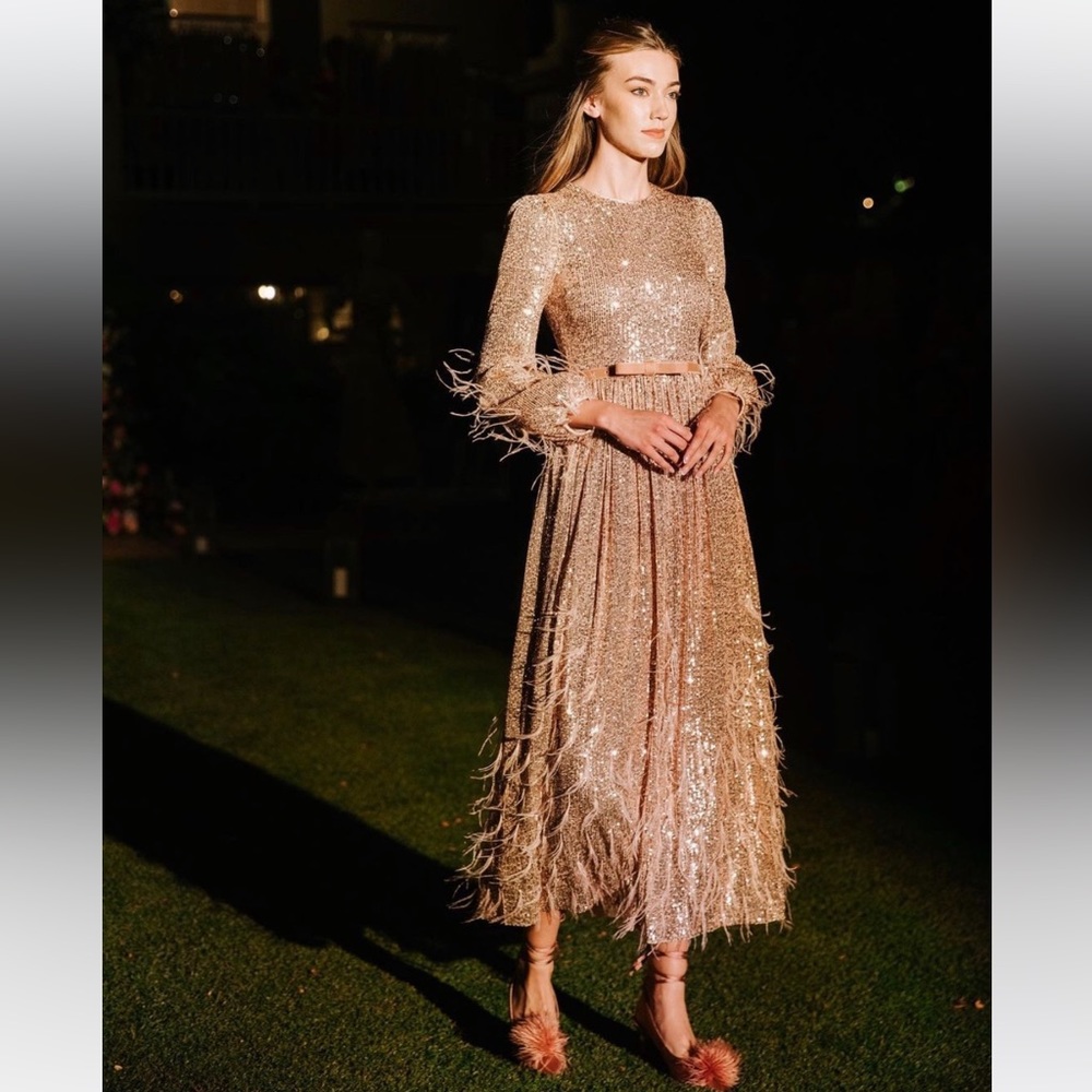 ANTONIO MELANI Gold Sequin Dress